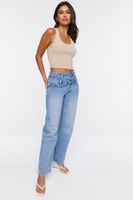 Women's Ribbed Knit Racerback Crop Top