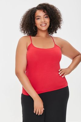 Women's Basic Organically Grown Cotton Cami in Red, 0X