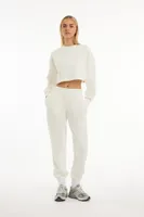 Women's Fleece Pocket Joggers in White, XL