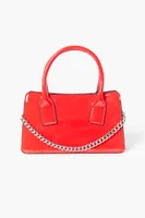 Women's Faux Patent Leather Crossbody Bag in Red