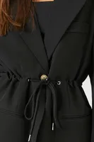 Women's Belted Single-Breasted Blazer in Black Small