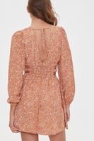 Women's Paisley Print Mini Dress in Amber/Cream Large