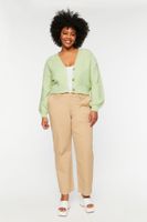 Women's Textured Cardigan Sweater in Pistachio, 0X