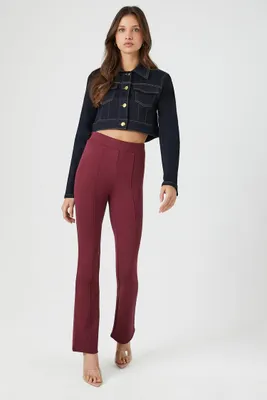 Women's Ponte Knit High-Rise Leggings in Wine, XS