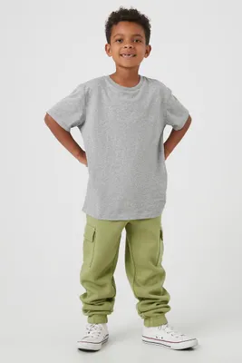 Kids Cargo Fleece Joggers (Girls + Boys) in Olive, 9/10