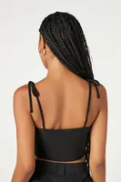 Women's Cropped Tie-Strap Cami in Black Medium