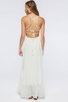 Women's Crisscross Lace-Trim Maxi Dress in Vanilla Medium