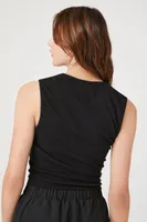 Women's Ribbed Tank Top in Black Small