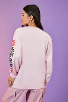 Women's Yuji Itadori Graphic Pullover in Pink Large