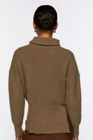 Women's Rolled Turtleneck Drop-Sleeve Sweater in Walnut Medium