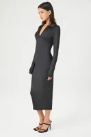 Women's Contour Bodycon Midi Dress in Black Small