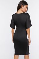 Women's Twisted Bodycon Midi Dress in Black Small