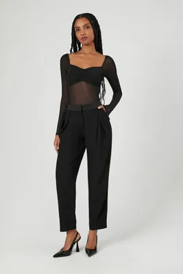 Women's High-Rise Ankle Trousers in Black, XS