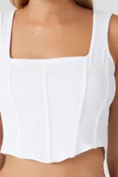 Women's Square-Neck Tank Top in White Medium