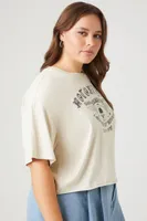 Women's Motorcycle Graphic T-Shirt in Taupe, 3X