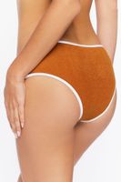 Women's Contrast-Trim Hipster Bikini Bottoms in Maple Medium