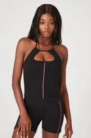 Women's Active Contrast-Seam Halter Top