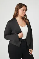 Women's Mesh Cropped Blazer in Black, 2X