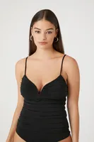 Women's Ruched V-Neck Cami Bodysuit