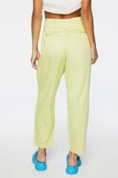 Women's Pleated High-Rise Pants in Lime Large