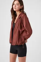 Women's Hooded Windbreaker Jacket in Brown Small