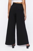 Women's Pleated Wide-Leg Pants in Black Small