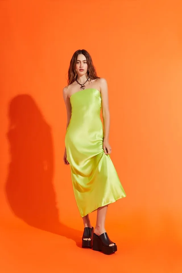 forever 21 green slip dress Green Cowl Neck Slip Dress