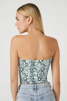 Women's Contour Snake Print Tube Top Stone Blue