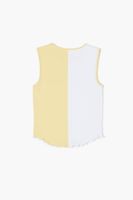 Girls Colorblock Tank Top (Kids) in Yellow/White, 11/12