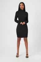 Women's Quilted Mock Neck Mini Dress