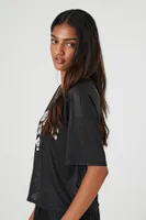 Women's Mesh Athletic Dept Graphic T-Shirt in Black Medium