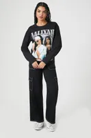 Women's Aaliyah Graphic Pullover in Black Large