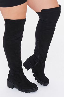 Women's Over-the-Knee Lug Boots (Wide) Black,
