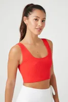 Women's Seamless Longline Sports Bra in Fiery Red Large