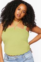 Women's Halter Tank Top in Herbal Green, 2X