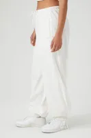 Women's Drawstring Wide-Leg Joggers White