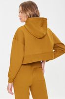 Women's Dropped-Sleeve Fleece Hoodie in Chestnut Small