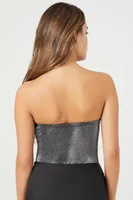 Women's Snake Print Sweetheart Bodysuit in Black Medium