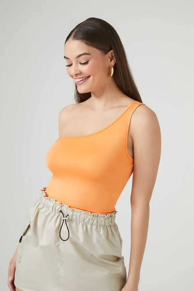 Women's One-Shoulder Tank Top in Island Mango Small