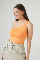 Women's One-Shoulder Tank Top in Island Mango Small