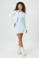 Women's Velour Mini Tank Dress in Sky Blue Medium