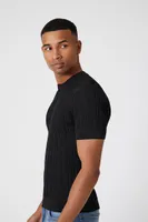 Men Ribbed Knit T-Shirt