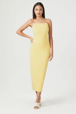 Women's Cami Slit Midi Dress in Pale Banana Medium