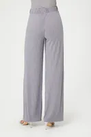 Women's Metallic Wide-Leg Pants in Grey, XL