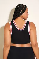 Women's Chicago Bulls Crop Top in Black, 2X