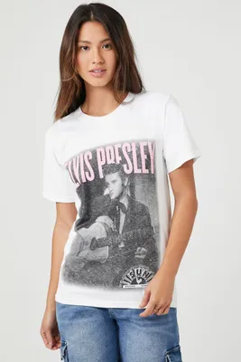 Women's Prince Peter Elvis Presley Graphic T-Shirt in White Small