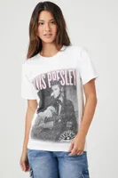 Women's Prince Peter Elvis Presley Graphic T-Shirt in White Small