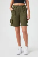 Women's Drawstring Cargo Bermuda Shorts