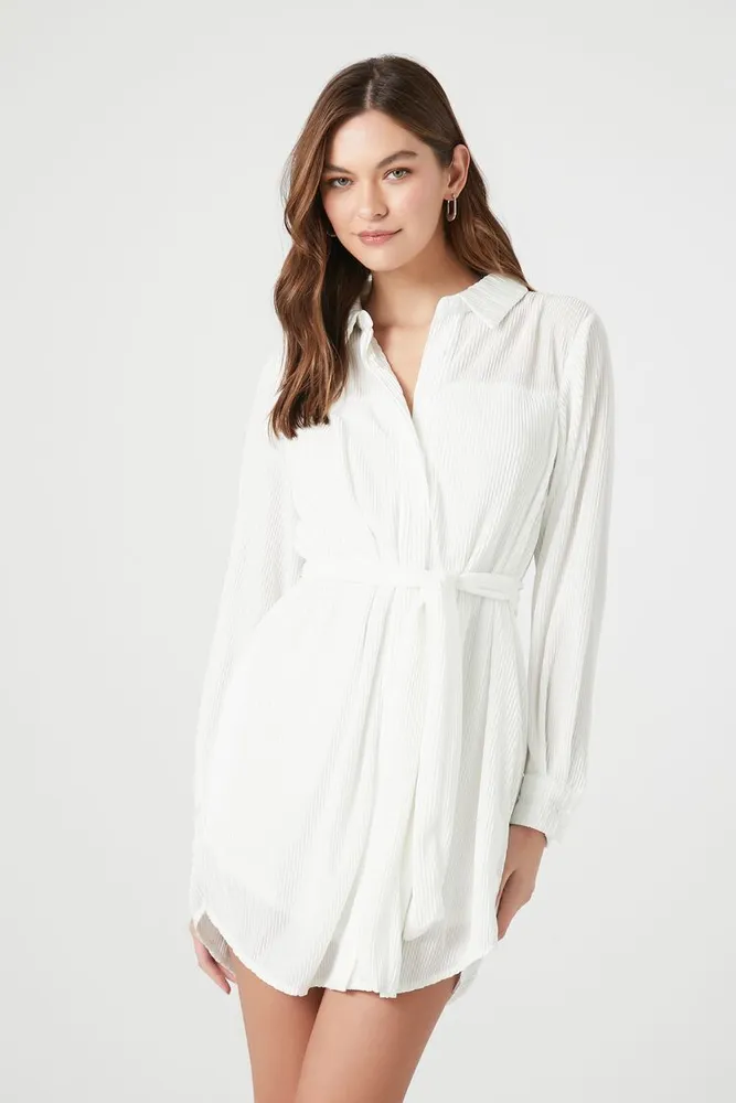 Women's Satin Midi Shirt Dress