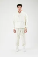 Men Faux Shearling Mixed Media Joggers in Cream Small